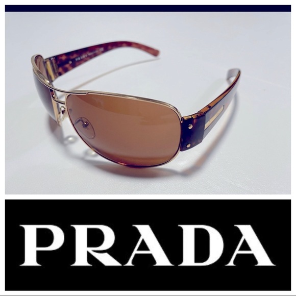 Authentic Prada Sunglasses - Made in Italy - Havana Gold Tortoise